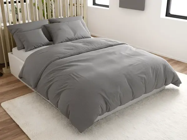 Krepové obliečky STANDO sivé hotelová kapsa Rozmer obliečky: 70 x 90 cm | 140 x 200 cm