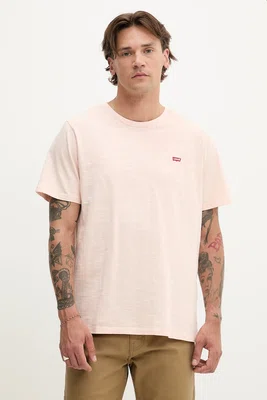Bavlněné tričko Levi's pánské, červená barva