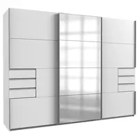MID.YOU ŠATNÍ SKŘÍŇ SE ZRCADLEM, čiré, bílá, barvy hliníku, 270/210/64 cm