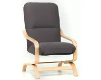 Kreslo Stela, tmavo šedá látka/buk%
