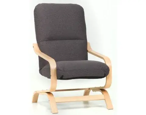 Kreslo Stela, tmavo šedá látka/buk%