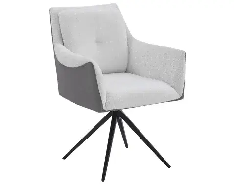 Jedálenská stolička Malibu, šedá ekokoža/krémová štruktúrovaná látka%