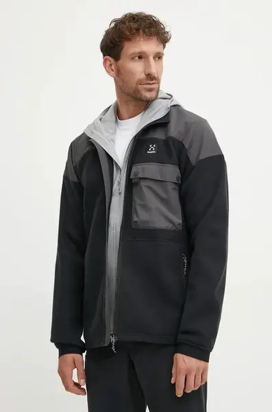 Sportovní mikina Haglöfs Avesta černá barva, 606548