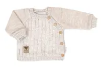 Pletený svetrík a nohavice s vreckom Hand Made 2D, Nature lux - béžový melírok. veľ. 74