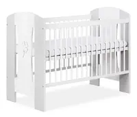 KLUPŚ Postýlka Nati Čtyřlístek - bílá/šedá, 120 x 60 cm