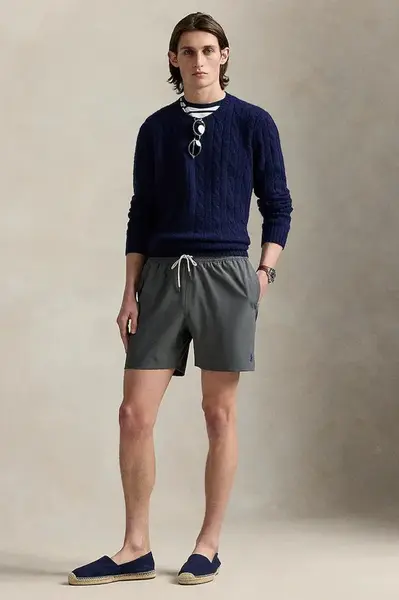 Plavkové šortky Polo Ralph Lauren šedá barva, 710957782