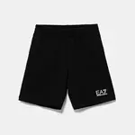 Dětské bavlněné šortky EA7 Emporio Armani černá barva, nastavitelný pas, 7B000026 AF10380