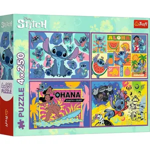 Trefl Puzzle 4 x 250 dielikov Lilo a Stitch