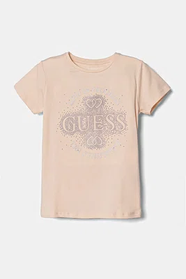Dětské tričko Guess růžová barva, J5RI36 K6YW4