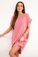 Tmavě růžové šaty s kapsami Kesi