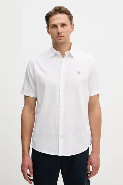 Dětská košile ze směsi lnu U.S. Polo Assn. LINEN BLEND SS
