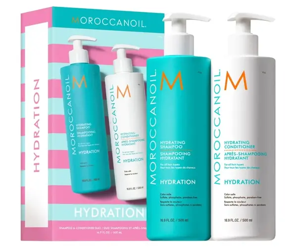 Dárková sada pro hydrataci suchých vlasů Moroccanoil Hydration Duo - 2 x 500 ml + dárek zdarma