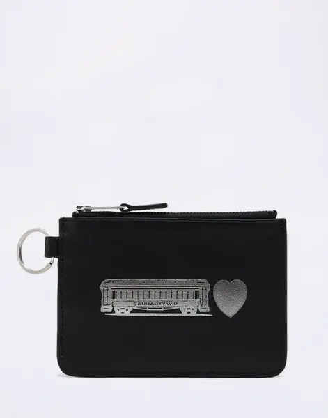 Carhartt WIP Deconstructed Leather Wallet Black/Silver