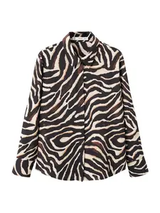 MANGO Blúzka  telová / čierna