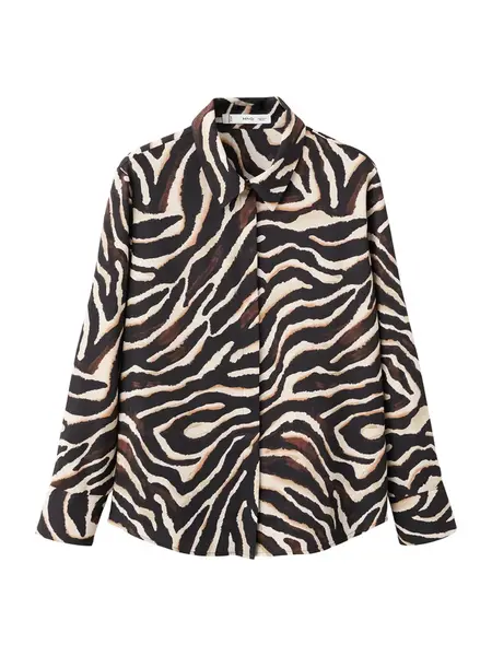 MANGO Blúzka  telová / čierna