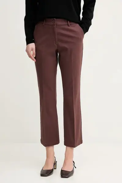 Kalhoty Sisley dámské, černá barva, jednoduché, medium waist