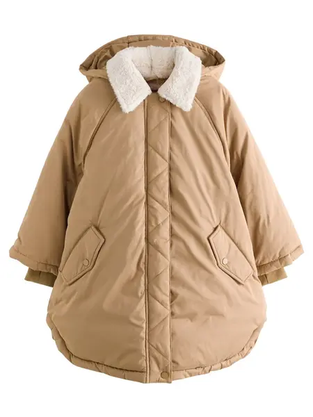 Next Kabát  karamelová / biela