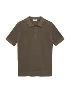 MANGO MAN Sveter 'Pointele'  kaki