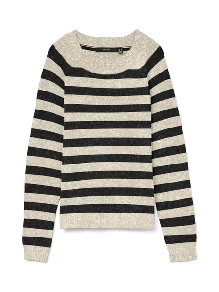 VERO MODA Sveter 'VMDoffy'  béžová / čierna