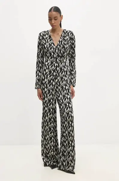 Overal Answear.LAB černá barva, s výstřihem do v