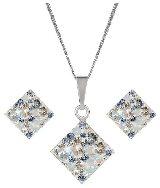 Evolution Group - Pavona Stříbrná souprava třpytivých šperků 39126.3 (náušnice, řetízek, přívěsek)