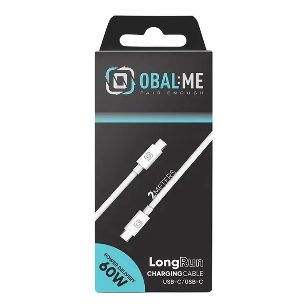 OBAL:ME LongRun USB-C/USB-C kabel 60W 2m, bílá