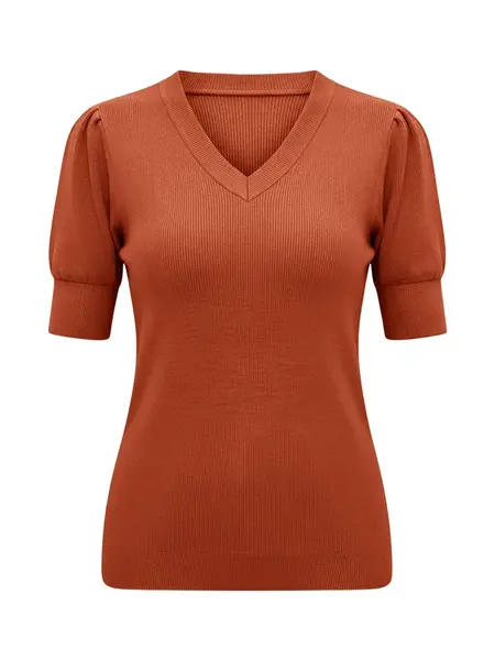 Imily Bela Sveter  hrdzavo červená