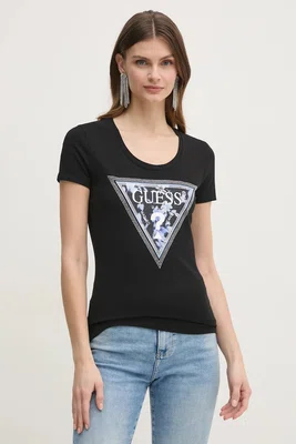 Tričko Guess černá barva, W5RI00 J1314