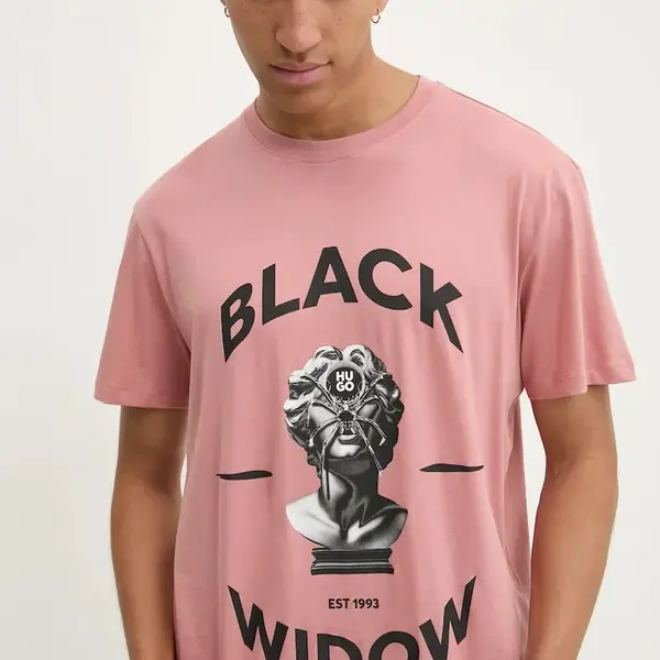 Bavlněné tričko HUGO s potiskem, 50530684