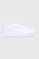 Kožené boty Reebok Classic Club C bílá barva, na plochém podpatku, GW0854.100006321