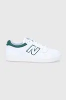 Kožené boty New Balance 480 bílá barva, BB480LGT