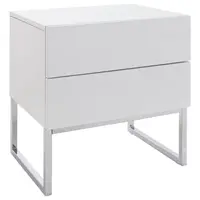 NOČNÍ STOLEK, vysoce lesklá bílá, 50/50/40 cm