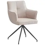 Novel ŽIDLE S PODRUČKAMI, železo, tkaná látka, černá, béžová