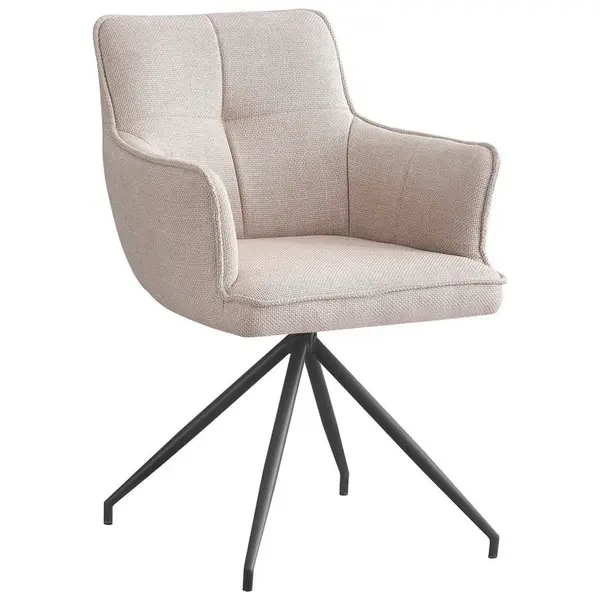 Novel ŽIDLE S PODRUČKAMI, železo, tkaná látka, černá, béžová