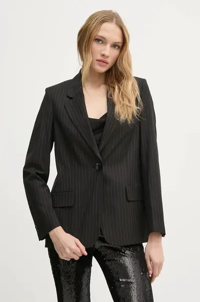 Blazer s příměsí vlny Sisley černá barva, 2C3DLW02J