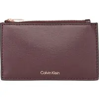 Calvin Klein FOIL LOGO TOP ZIP CARDCASE Dámska peňaženka, vínová, veľkosť