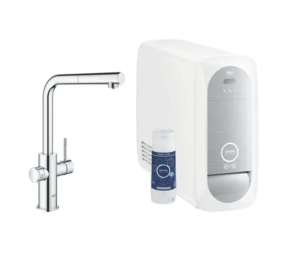 Grohe Blue Home - Dřezová baterie Connected s výsuvnou koncovkou, s chladícím zařízením a filtrací, chrom 31927001