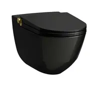 Laufen Cleanet Riva - Elektronický bidet s keramikou, závesný, Rimless, SoftClose, lesklá čierna/leštené zlato H8206910220001