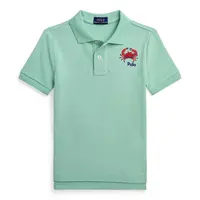 Dětská bavlněná polokošile Polo Ralph Lauren zelená barva