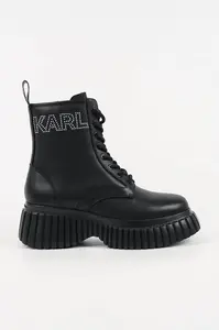 Kožené kotníkové boty Karl Lagerfeld KREEPER WEDGE