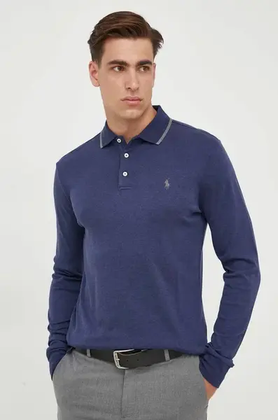 Bavlněné tričko s dlouhým rukávem Polo Ralph Lauren