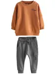 Next Joggingová súprava  karamelová / tmavosivá