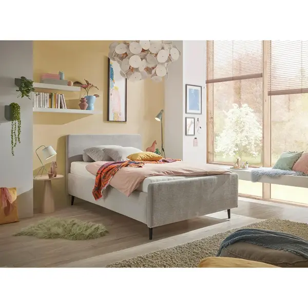 MID.YOU ČALOUNĚNÁ POSTEL, 120/200 cm světle šedá