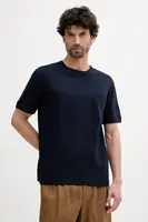 Tričko s příměsí lnu United Colors of Benetton růžová barva