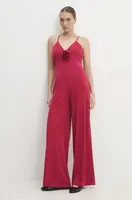 Overal Answear.LAB růžová barva, s výstřihem do v