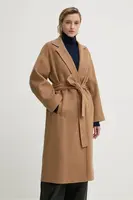 Vlněný kabát A.L.C. Peter hnědá barva, přechodný, oversize, 1JAKT00918