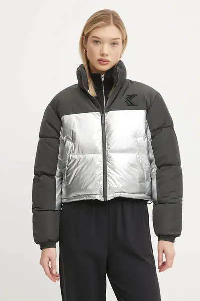 Bunda Karl Kani dámská, stříbrná barva, zimní, 61760015