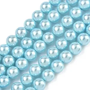 Electroplated Shell Pearl Beads Strands