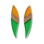 Transparent Resin & Walnut Wood Big Pendants