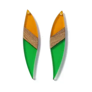 Transparent Resin & Walnut Wood Big Pendants